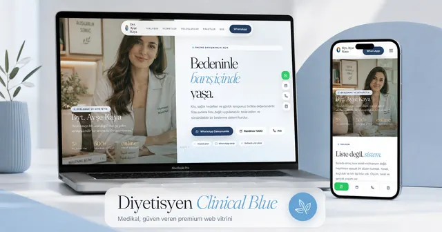 Diyetisyen Clinical Blue demo önizleme görseli