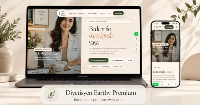 Diyetisyen Earthy Premium demo önizleme görseli