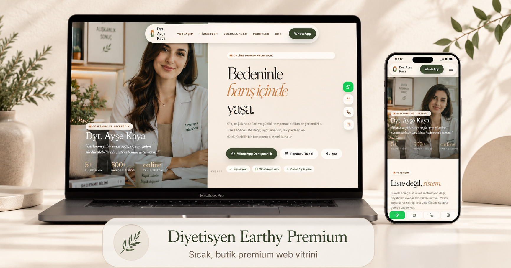 Diyetisyen Earthy Premium önizleme görseli